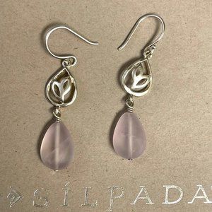 Silpada Sterling Silver and Frosted Amethyst Earrings W2169